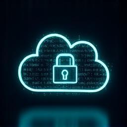 Secure cloud lock symbol