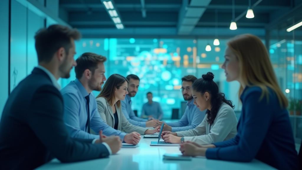 SoluNova Systems team collaborating on cloud software